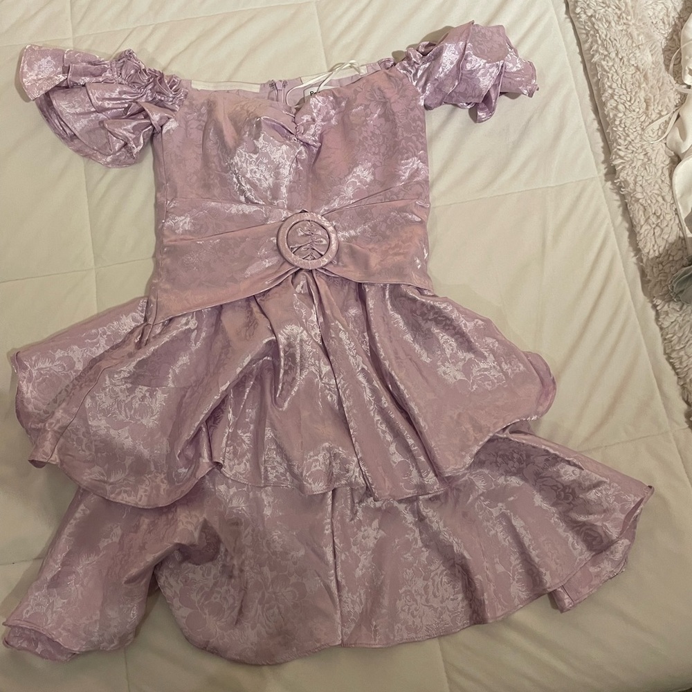 Off shoulder lavender dress